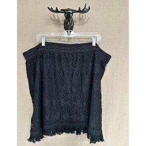 Bongo Plus -‎ Lace and Fringe Mini Skirt Women’s 3X Black Whimsigoth Goth Y2K
